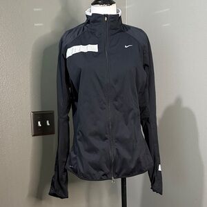 Nike Women's Black Ski Jacket with White Accents